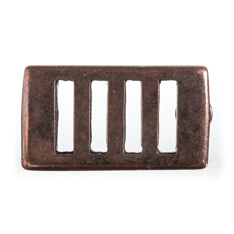 Zierbeschlag „Gitter“ – Kupferfarbener Steampunk-Beschlag im Grillgitter-Design