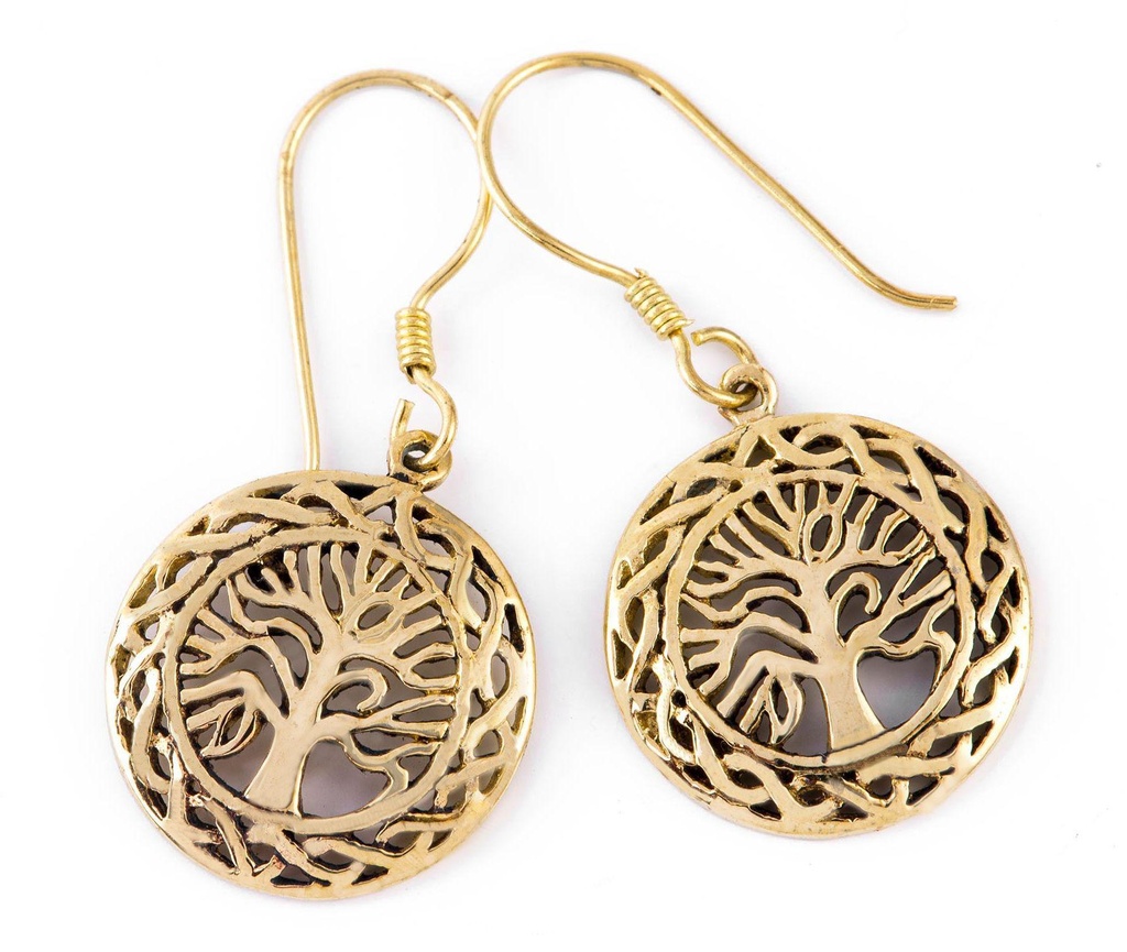 Ohrhänger „Yrsa – Keltische Buche“ aus Bronze – Baum-Ohrschmuck 3,6 cm