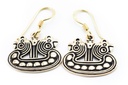 Ohrhänger Odin mit Raben aus Bronze – Wikinger Schmuck Hugin & Munin 1,7 cm