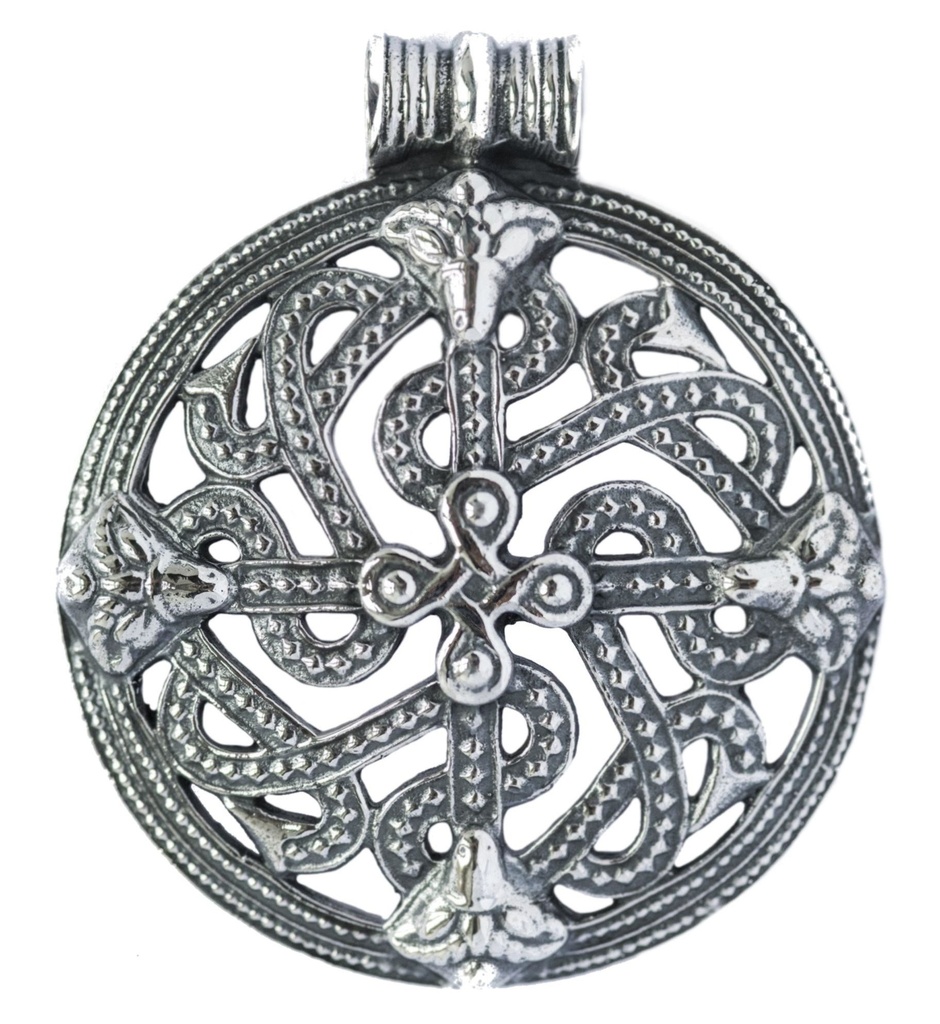 Großes Wikinger Kreuz Anhänger aus Silber – Vingard Talisman 4,9 cm