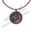 Halskette keltisches Einhorn, altmessingfarben