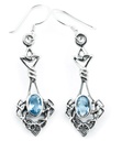 DANA Ohrringe aus Silber mit Topaz-Kristall – Keltischer Ohrschmuck Boho-Stil 4,4 cm