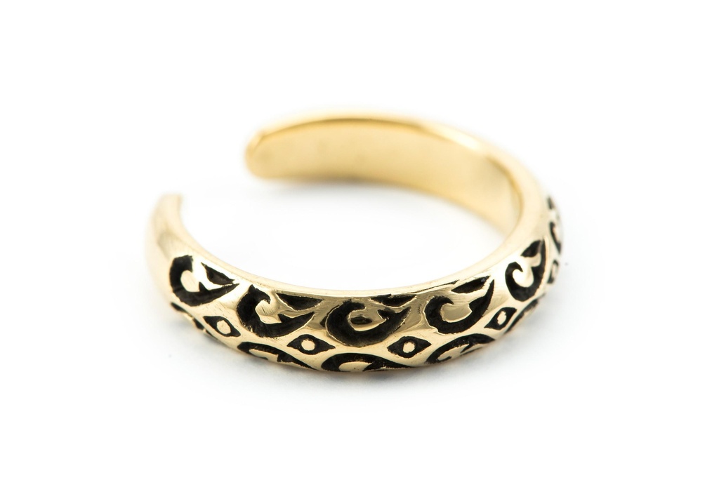 Zehenring "Svala" aus Bronze – Wikinger-Schmuck mit kunstvollen Ornamenten 4 mm