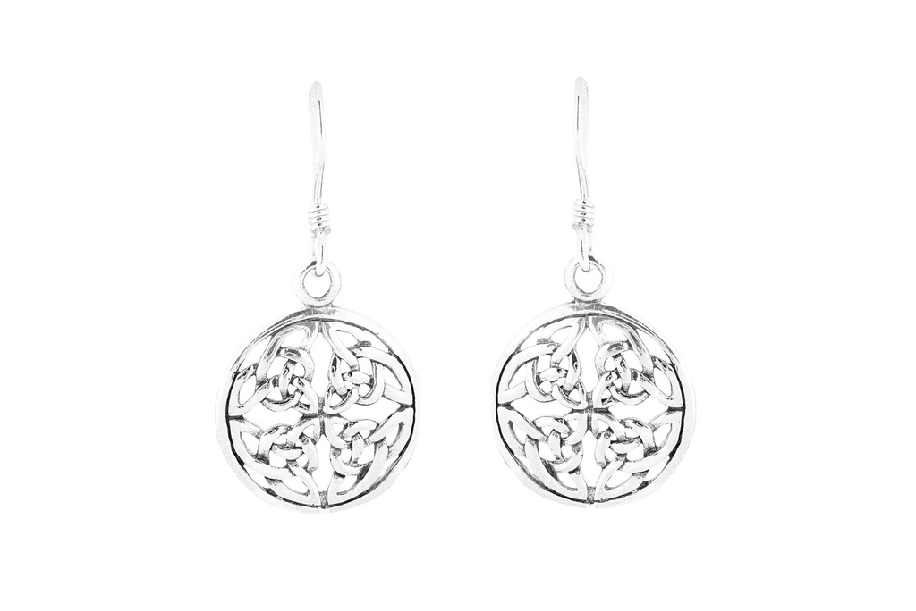 Keltische Ohrhänger Siane aus Silber – Geflochtenes Erdsymbol 3 cm
