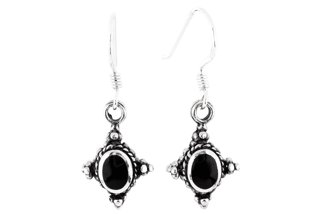 Schmuck Ohrhänger Nima Onyx 1,5 cm – Silber 925 – Elegante Ohrringe mit schwarzem Edelstein