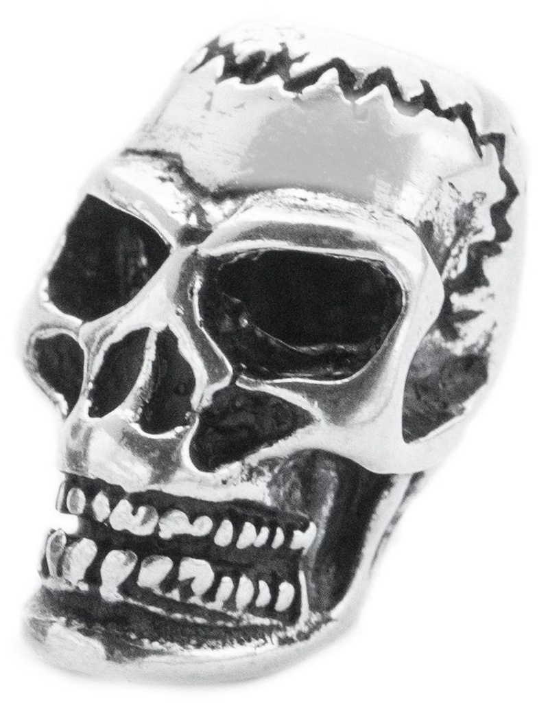 Totenkopf Schmuckperle SKULL aus 925 Silber – 20 mm Bartperle für Haare, Dreads & Ketten