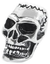 Totenkopf Schmuckperle SKULL aus 925 Silber – 20 mm Bartperle für Haare, Dreads & Ketten