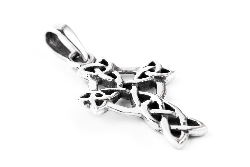 [ak52] Keltischer Anhänger CAILÍN aus 925er Silber – Kleines Keltenkreuz für Schutz und Balance (3,2 cm)