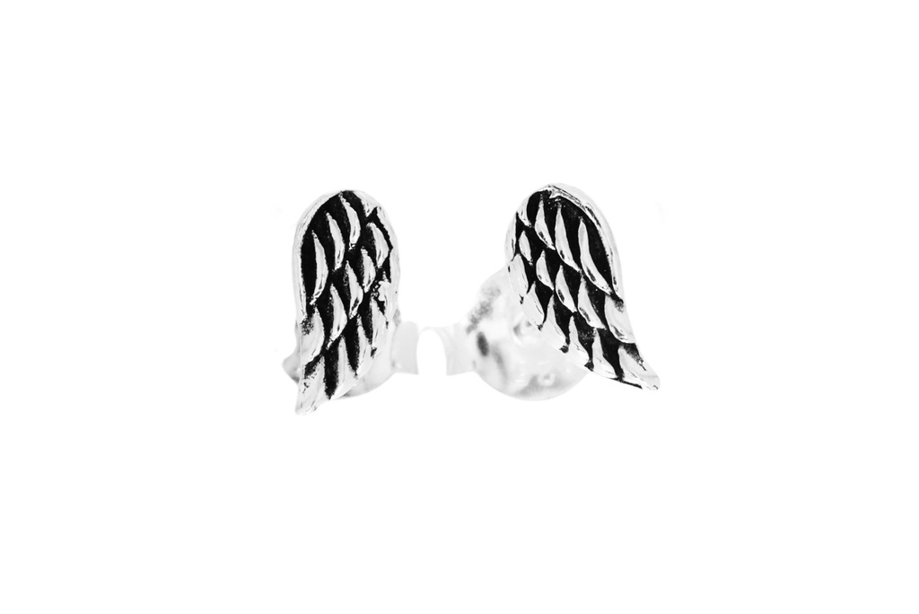 Ohrstecker ELOY aus 925er Silber 7 mm – Engelsflügel Schmuck als Schutzsymbol