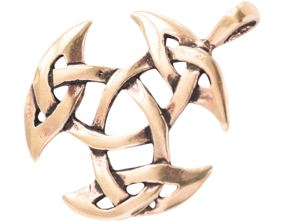 Schmuck Anhänger Arwain 3,9 cm – Bronze – Keltisches Amulett „Offene Dreifaltigkeit“ für Harmonie & Schutz