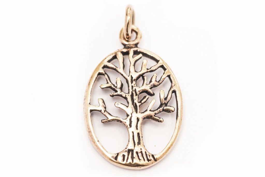 Schmuck Anhänger Weltenbaum klein 2,9 cm – Bronze – Mystisches Amulett der nordischen Mythologie