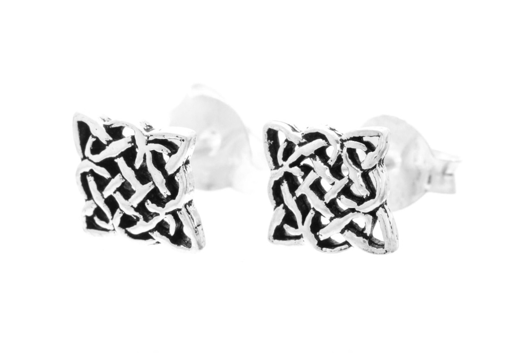 Keltische Ohrstecker Melih aus Silber – Mini-Knoten Ohrringe 925er Sterling 7 mm