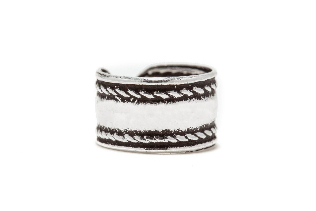Ohrklemme Wiky 5 mm aus 925 Silber – Wikinger Flechtrand Ohrschmuck ohne Piercing
