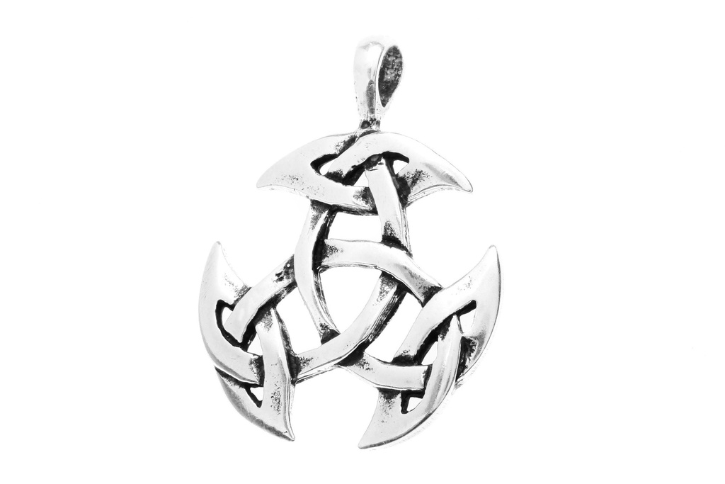 Schmuck Anhänger Arwain 3,9 cm – Silber 925 – Keltisches Amulett der offenen Dreifaltigkeit