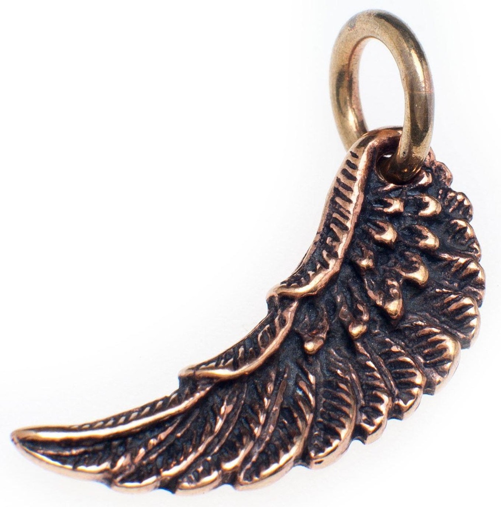 Amulett, Anhänger 'Elanor - Engelsflügel' aus Bronze - Mittelalter, Larp, Fantasy Schmuck