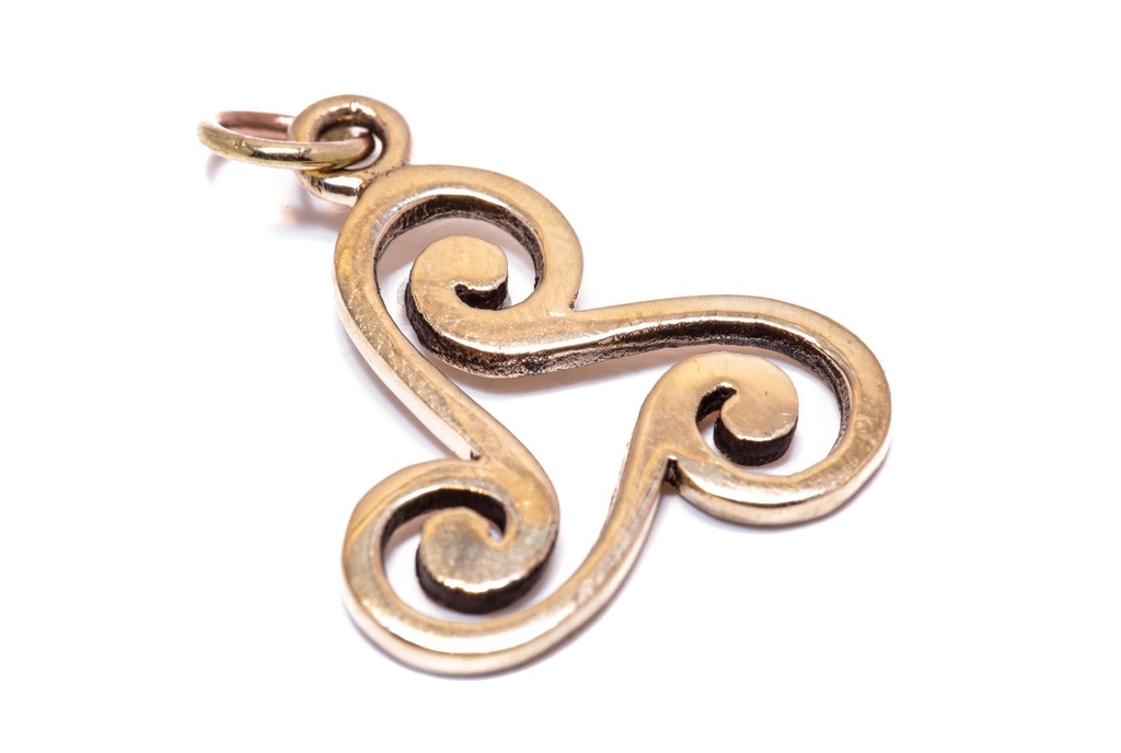 [acb510] Schmuck Anhänger Daly 2,7 cm – Bronze – Keltische Triskele für Wandel & spirituelle Kraft
