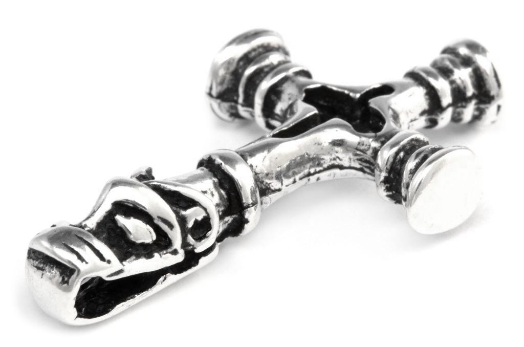Anhänger WOLFSKREUZ aus Silber – Wikinger Schmuck Replik Island 3,4 cm