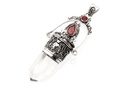 Schmuck Anhänger Sonola mit Bergkristall und Granat 8,5 cm – Silber 925 – Mystisches Medaillon für Schutz und Klarheit