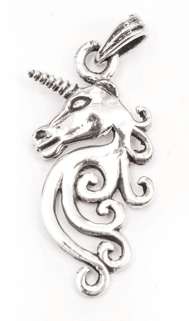 [WK2015-am167] Schmuck-Anhänger IDALIS 3 cm – Filigranes Einhorn aus 925er Silber für Magie & Anmut