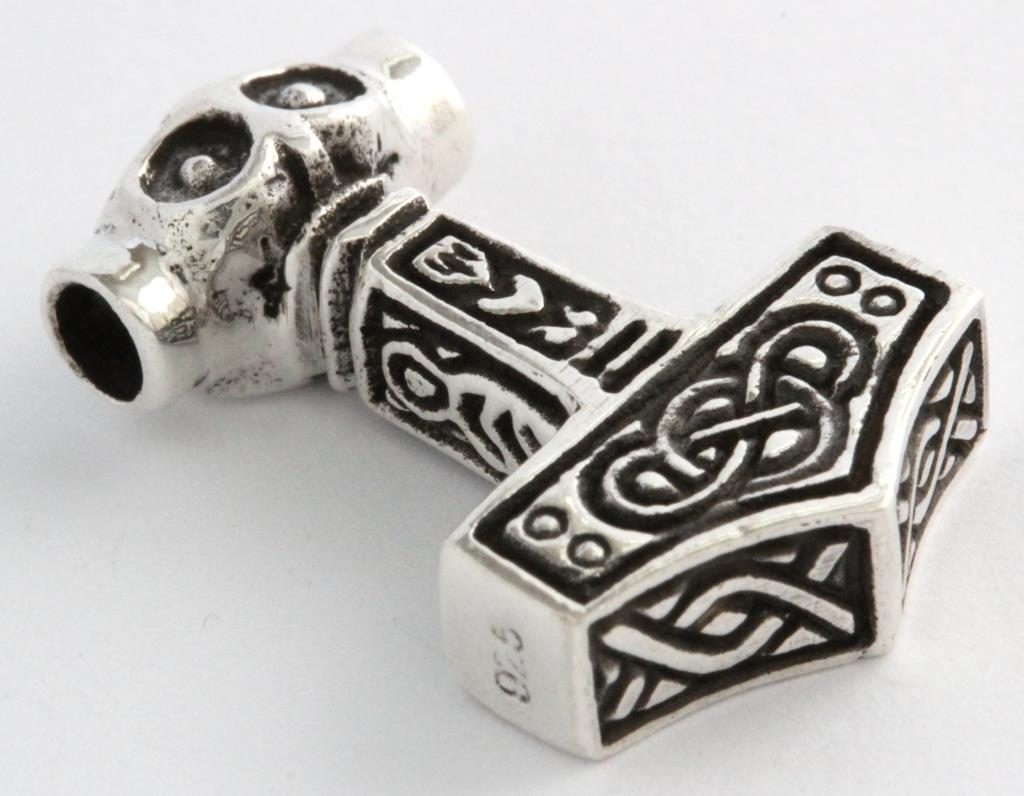 [At36-2] Schmuck Anhänger Ragnarok – Thorshammer Mjölnir 2,1 cm – Silber 925 – Nordisches Schutzamulett