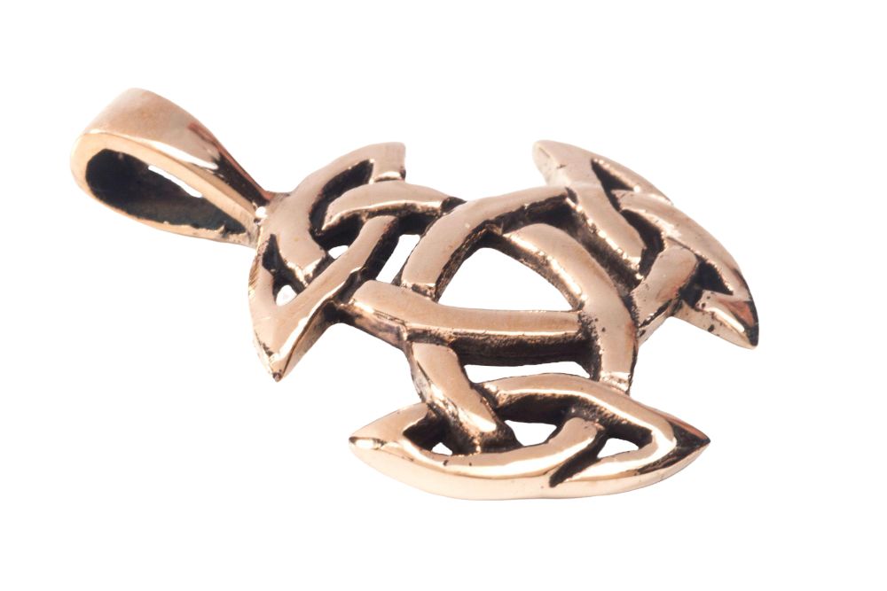 Schmuck Anhänger Ayla 2,5 cm – Bronze – Keltisches Amulett „Offene Dreifaltigkeit“ für Schutz & Balance