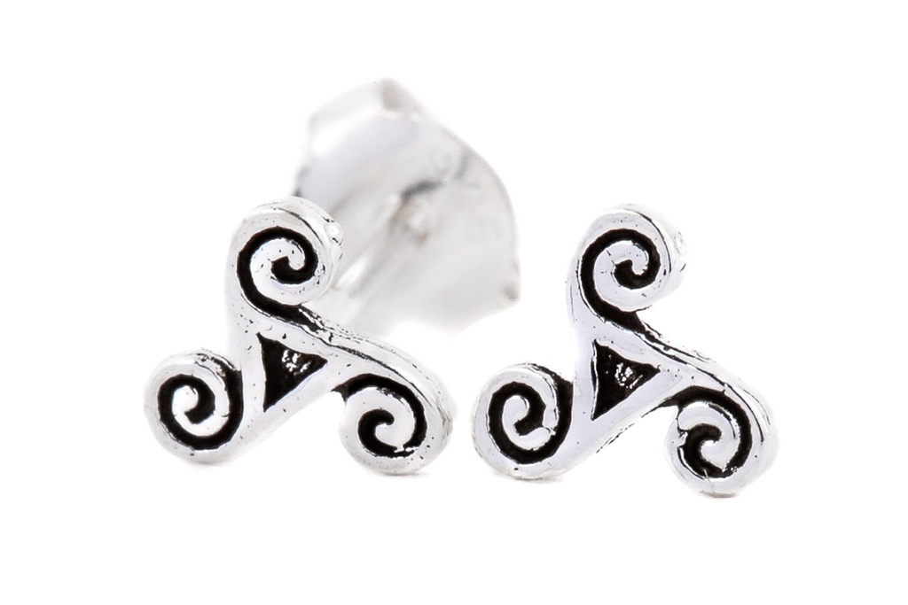 DANA Ohrstecker aus Silber – Keltische Triskel Stecker 5 mm