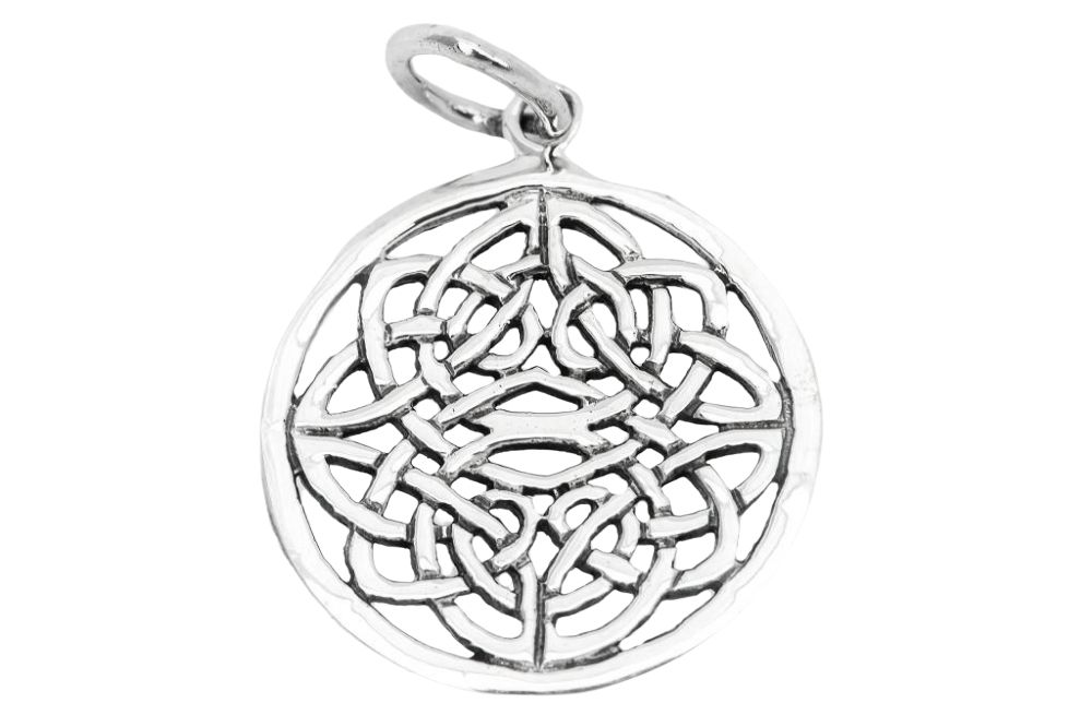 Schmuck Anhänger Heart Ø 2,1 cm – Silber 925 – Keltisches Freundschafts-Amulett für Verbundenheit & Liebe