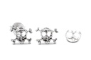 Ohrstecker Skulls aus Silber – Totenkopf & Knochen Ohrringe 925er Piratenmotiv 8 mm
