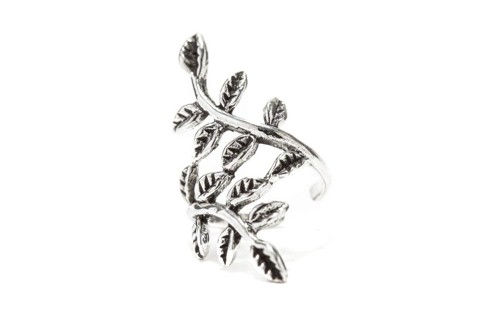 Ohrklemme 'Fairytale' 23 mm Ellfen Blätter des Lebensbaums Silber Schmuck