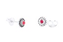 Ohrstecker Raida Roter Kristall aus 925 Silber – Mini Sonnenrad Ohrschmuck 5 mm