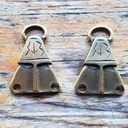 Wikinger Kettenverteiler-Paar 'RUNEN', messingfarben