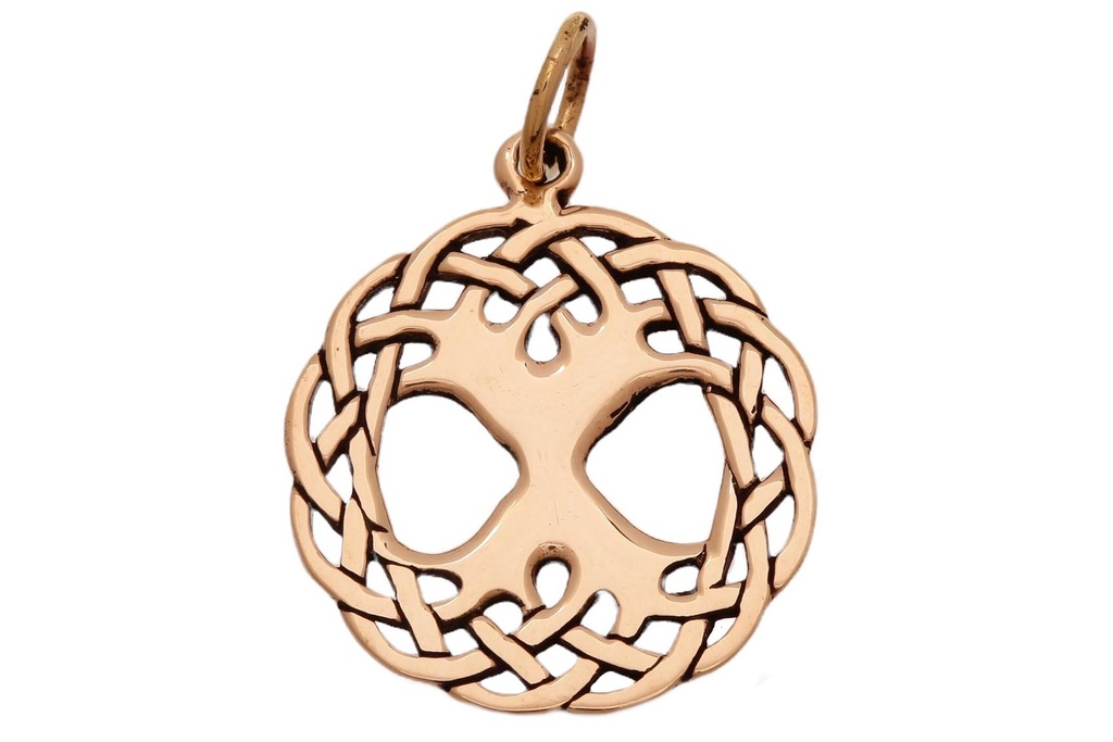 [acb90] Keltischer Anhänger YGGDRASIL aus Bronze – Der Baum des Lebens als Symbol für Wachstum und Schutz (2,9 cm)