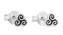 Ohrstecker TRINA aus 925er Silber 4 mm – Keltische Triskele Mini Ohrringe