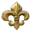 fleur de lys, altmessingfarbener Beschlag, groß