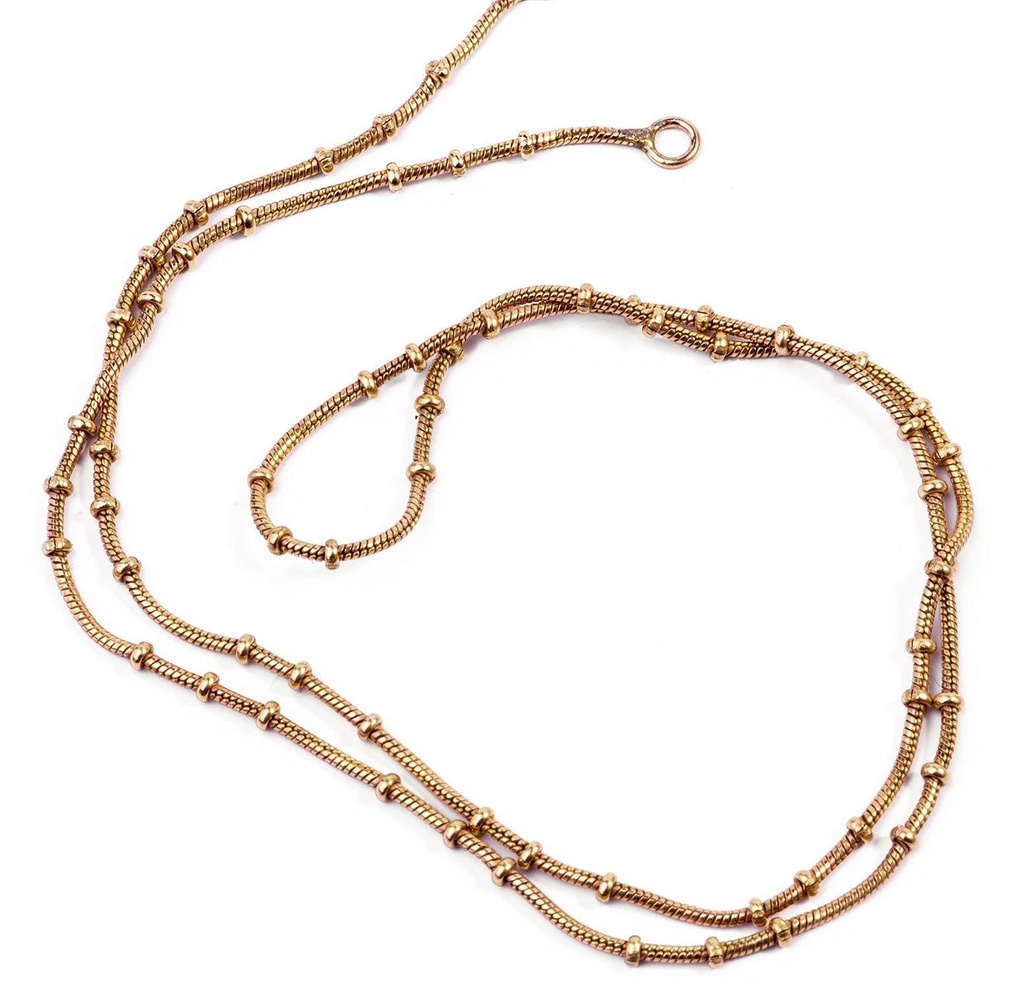 [kb4-3] Halskette Maya aus Bronze – Zarte Kugelkette 50 cm Collier im antiken Stil