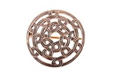 Wikinger Fibel Brosche "Hagal Viking" aus Bronze – Rundfibel mit Runenmuster 4 cm