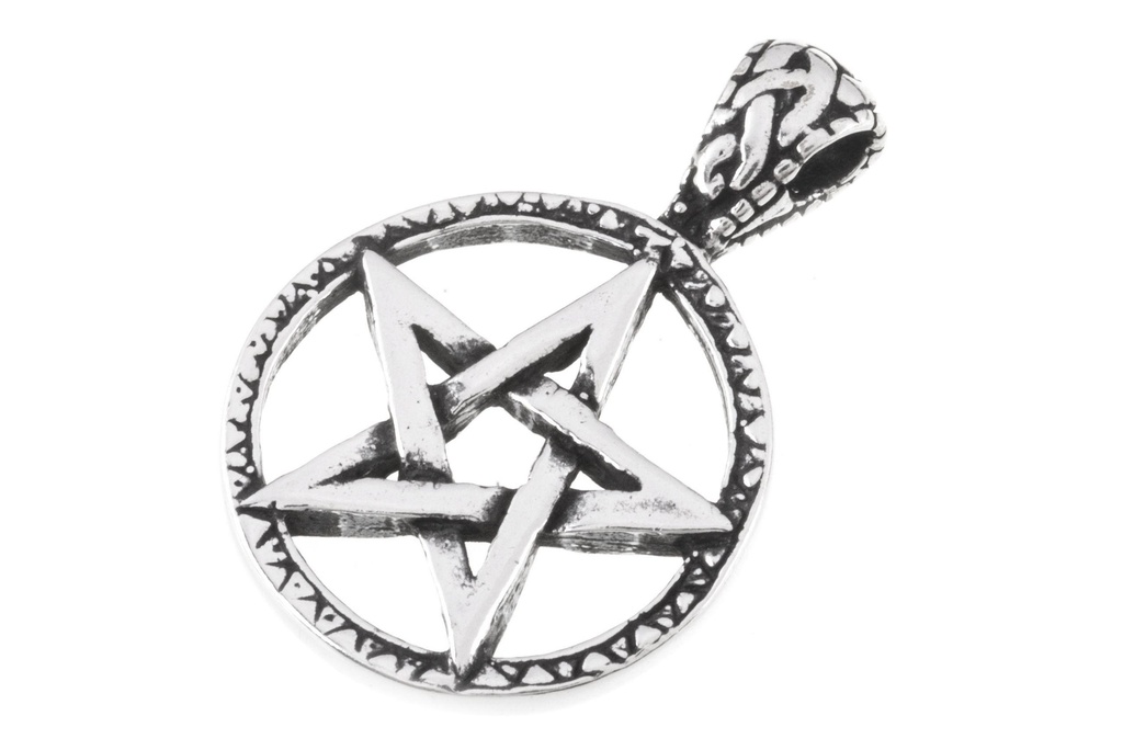 [ac55] Schmuck Anhänger Morgan Ø 2 cm – Silber 925 – Keltisches Pentagramm-Amulett für Schutz & Energie