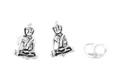 Ohrstecker Siddharta Kleiner Buddha aus 925 Silber – Meditationsschmuck 8 mm