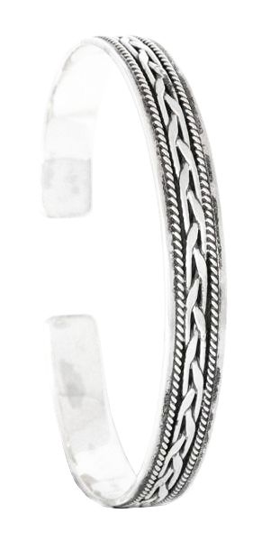 CULAIN Armreif aus Silber – Keltischer Reif mit Ornamentik Ø 6,6 cm