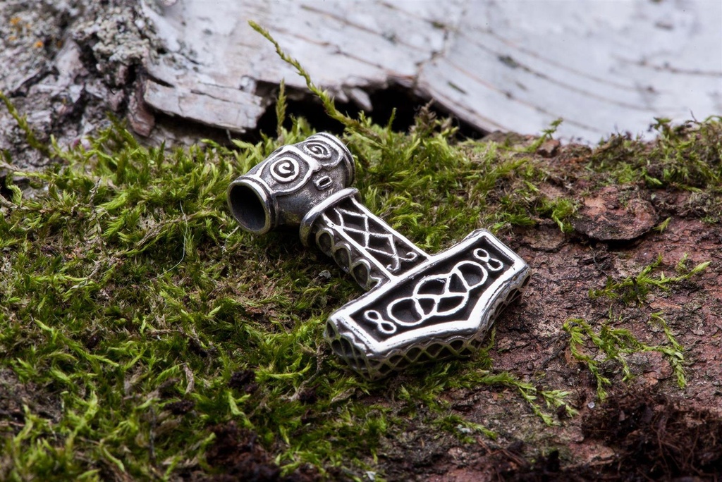 Thorshammer Mjölnir Anhänger 'Großer Thor Hammer' aus Silber 925 - Mittelalter, Larp, Reenactment Schmuck