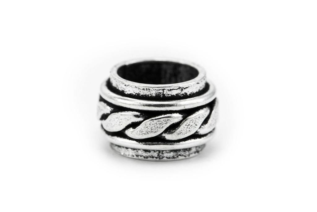 [ap62] Katar Bartperle aus Silber – Wikinger Haarring mit Knotenmotiv 5 mm