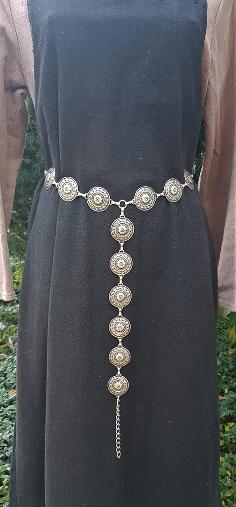 Kettengürtel Y-Gürtel Y-Schildwall silberfarben Ypsilongürtel Accessoire für Larp, Mittelalter und Alltag