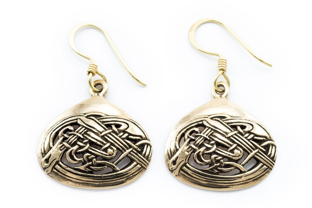 [ohb517] Wikinger Ohrhänger „Drákon“ aus Bronze – Drachenohrringe 3,4 cm