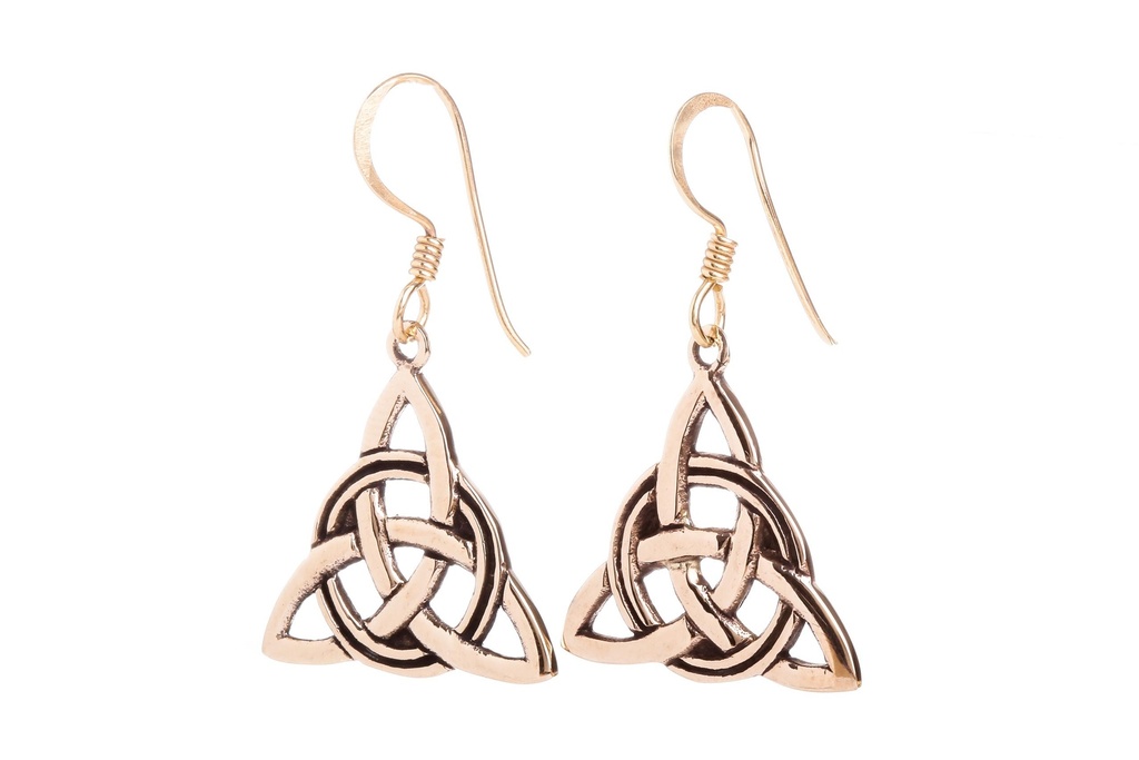 ALECIA Ohrringe aus Bronze – Keltische Ohrhänger mit Taliesins Knoten 3,4 cm