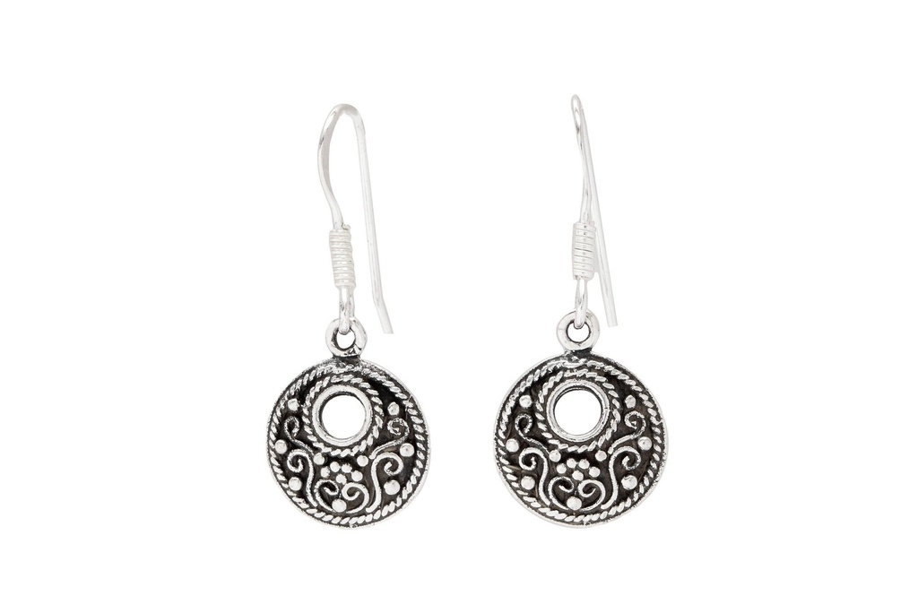 AYLIN Ohrringe aus Silber – Boho Damen Ohrhänger mit floraler Ornamentik 3 cm