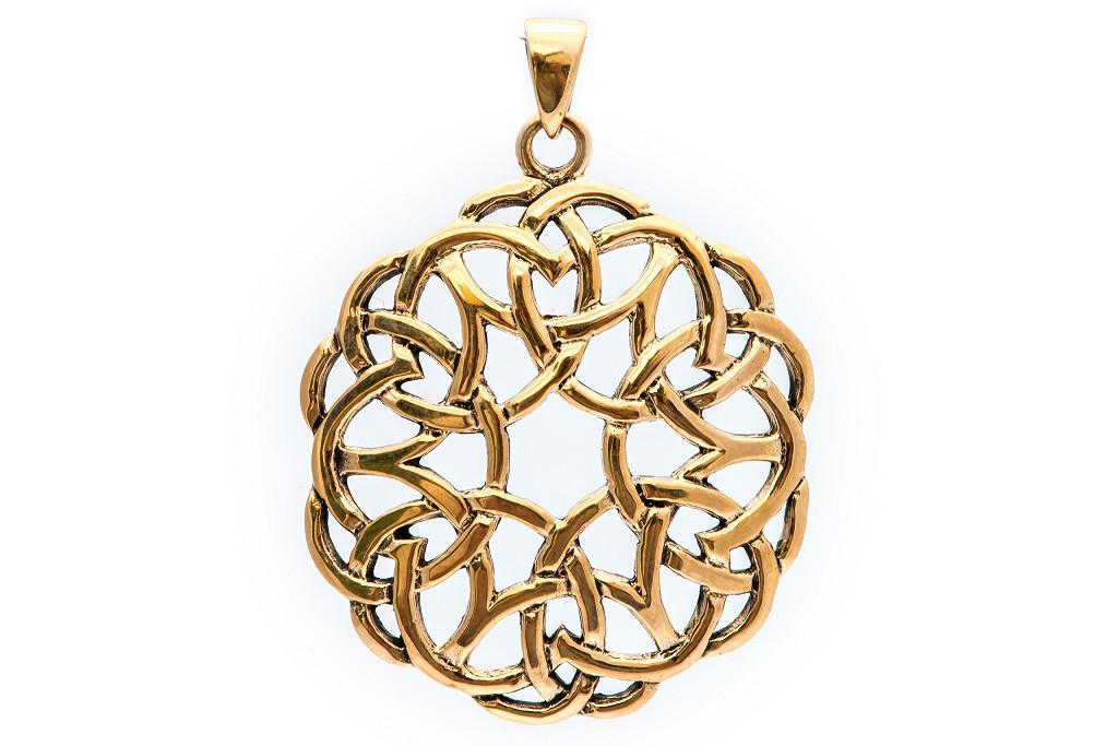 Schmuck Anhänger Amena Ø 3,2 cm – Bronze – Keltisches Schutzamulett mit Knotenmuster
