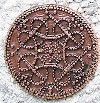 Birka Concho kupferfarben – Zierbeschlag mit wikingerzeitlichem Knotenmuster