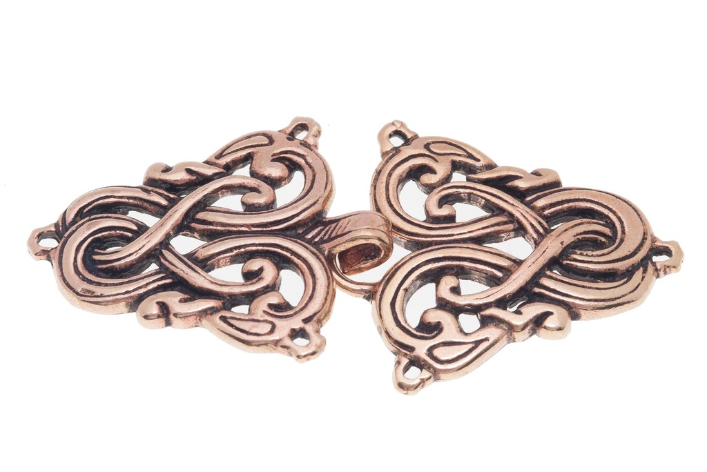 Wikinger-Gewandschließe „Anskar“ aus Bronze – Brosche 3,5 cm mit Drachenkreis im nordischen Stil