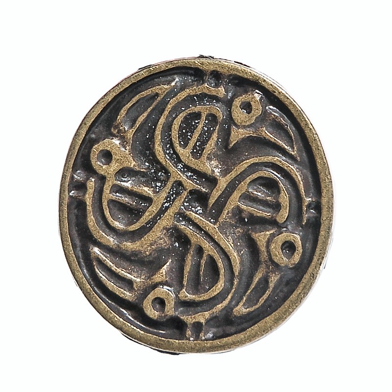 keltischer Rabenkreis, altmessingfarbener Beschlag