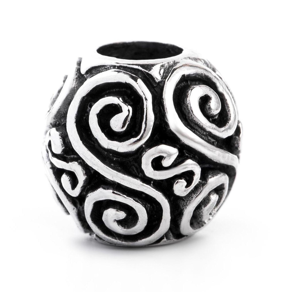 ALDIS Bartperle aus Silber – Wikinger Haarperle mit Spiralornament 1,1 cm
